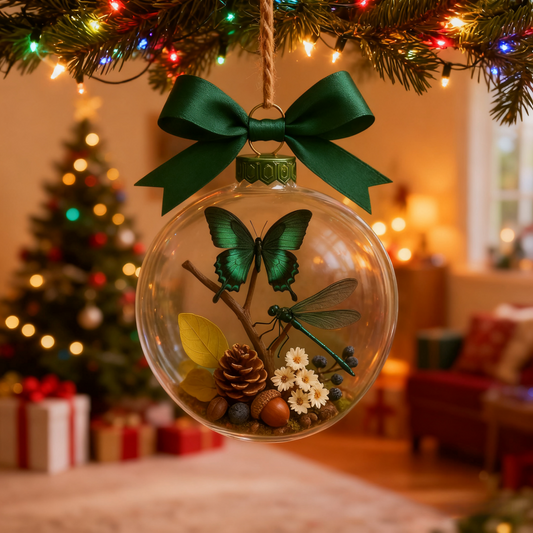Enchanted Butterfly & Dragonfly Glass Ornament