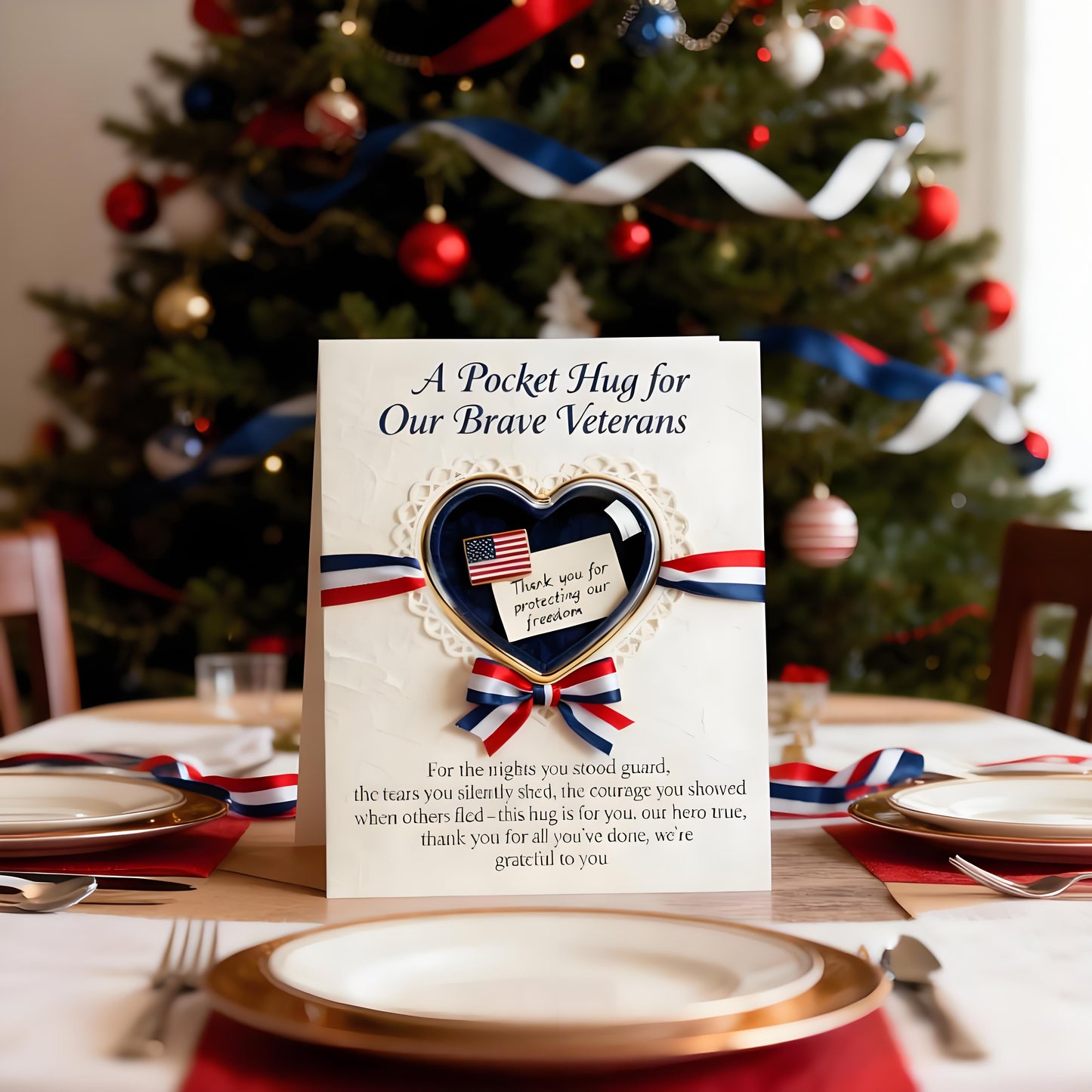 🌲Christmas Gift 50% Off--"A Pocket Hug for Our Brave Veterans" Greeting Card