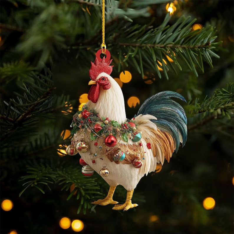 🌲Christmas Gift 50% Off--Christmas Rooster Ornament