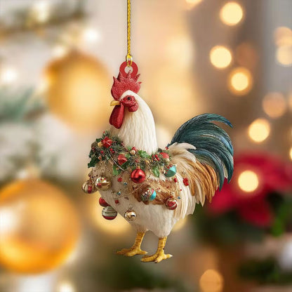 🌲Christmas Gift 50% Off--Christmas Rooster Ornament