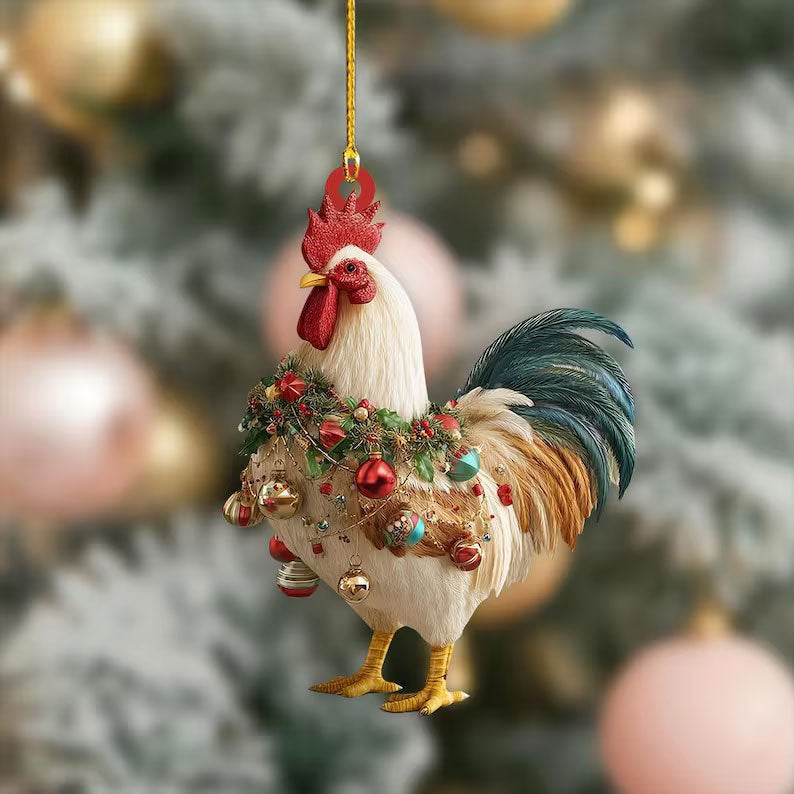 🌲Christmas Gift 50% Off--Christmas Rooster Ornament