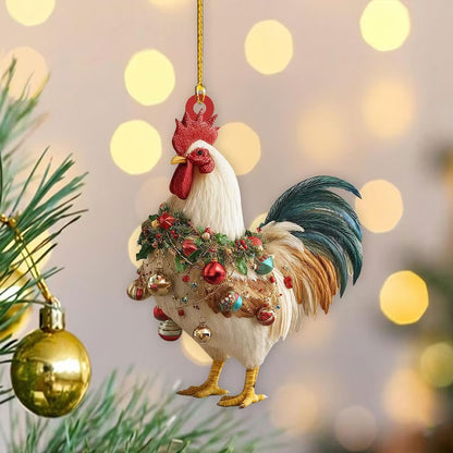 🌲Christmas Gift 50% Off--Christmas Rooster Ornament