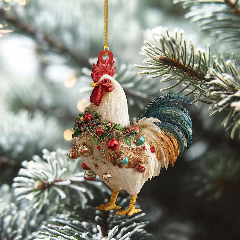 🌲Christmas Gift 50% Off--Christmas Rooster Ornament