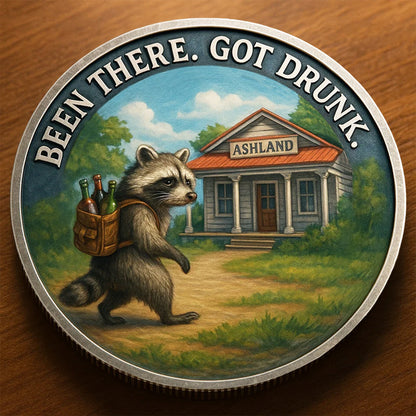 🥃🦝Funny Drunk Raccoon Challenge Coin