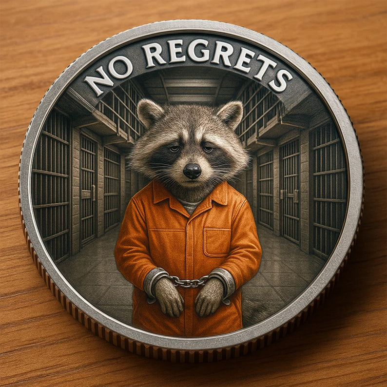 🥃🦝Funny Drunk Raccoon Challenge Coin