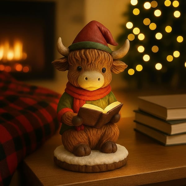 🌲Christmas Gift 50% Off--🐂 Highland Cow Elf Christmas Night Light 🎄✨