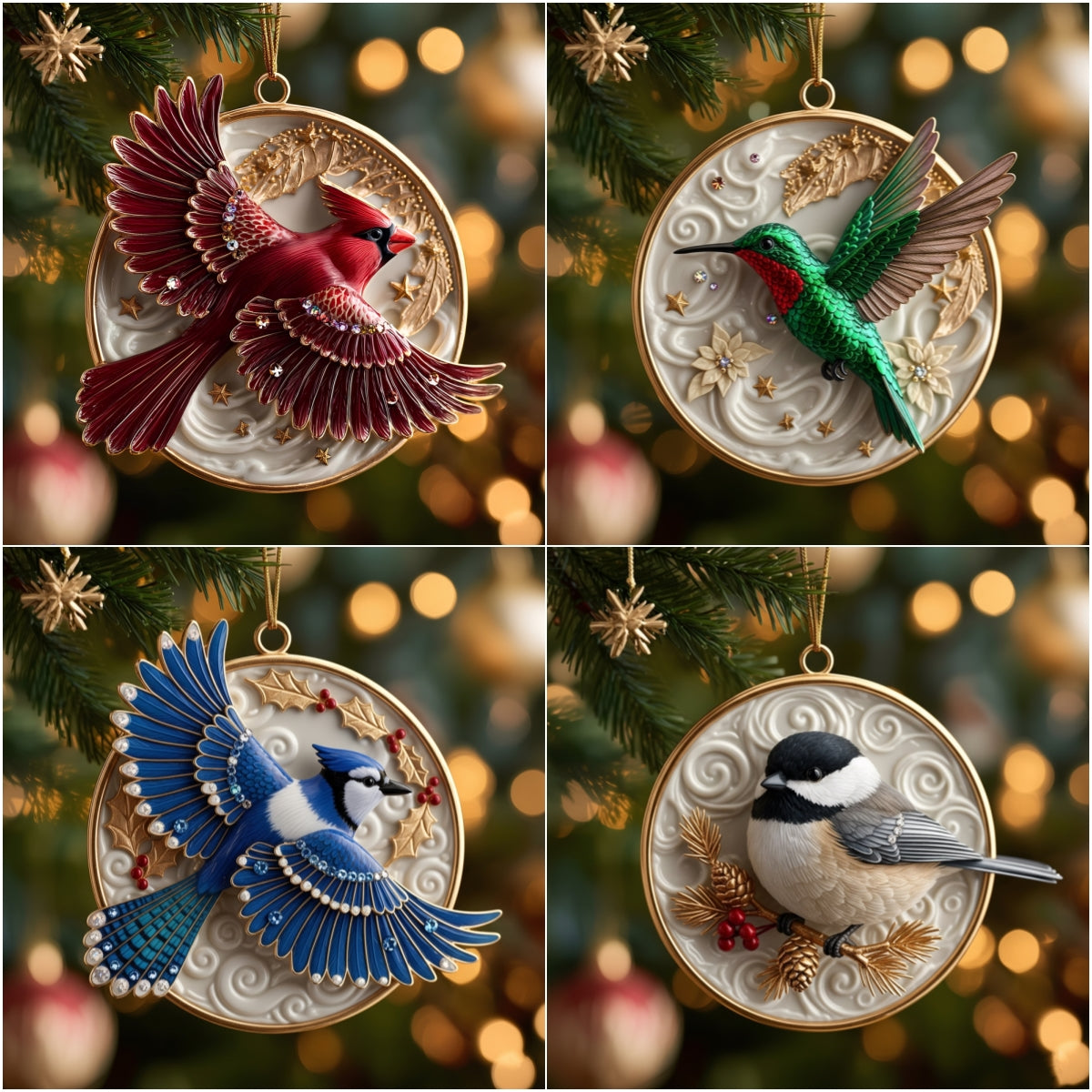 🎄Christmas Gift 50% Off--The "Heavenly Messengers" Collection: Enamel & Crystal Bird Ornaments