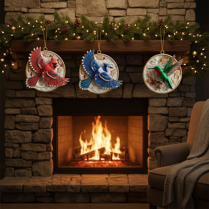 🎄Christmas Gift 50% Off--The "Heavenly Messengers" Collection: Enamel & Crystal Bird Ornaments