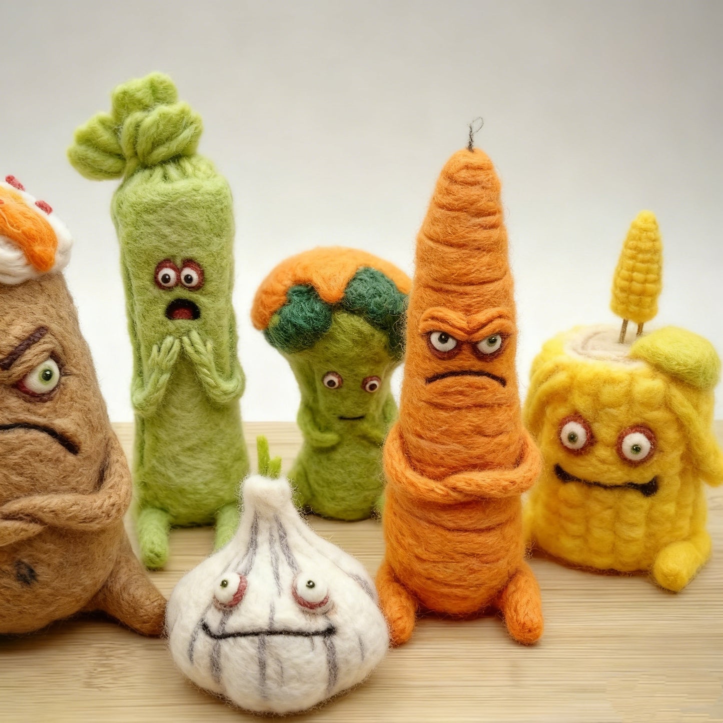 🎄Christmas Gift 50% Off--😆Handcrafted Funny Felt Vegetable Friends —50% Off！Every Veggie Has Its Own Attitude✨