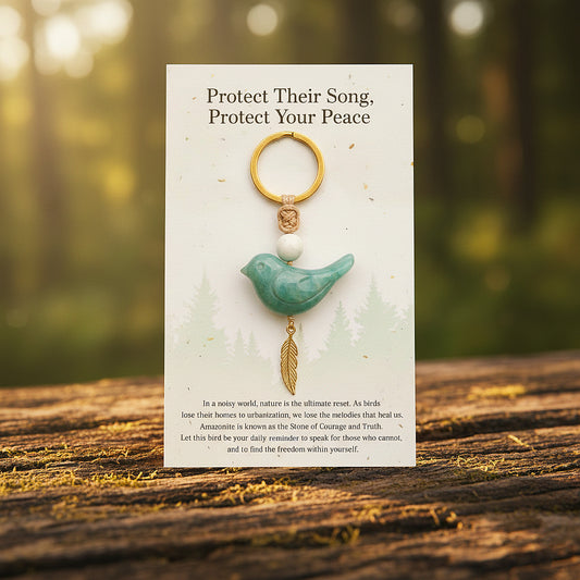 🔥🔥New Year--Song of Nature: Amazonite Bird Keychain for Peace & Courage