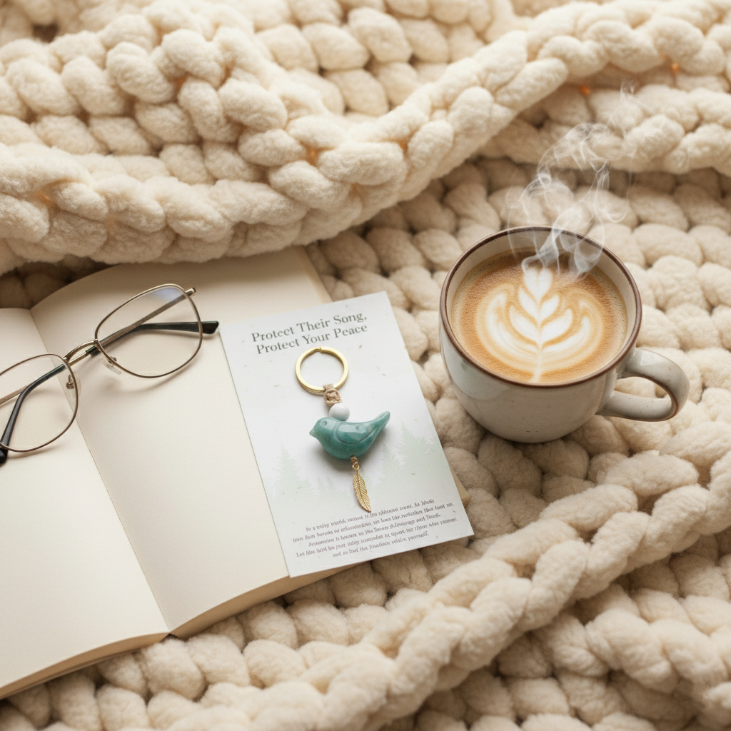 🔥🔥New Year--Song of Nature: Amazonite Bird Keychain for Peace & Courage