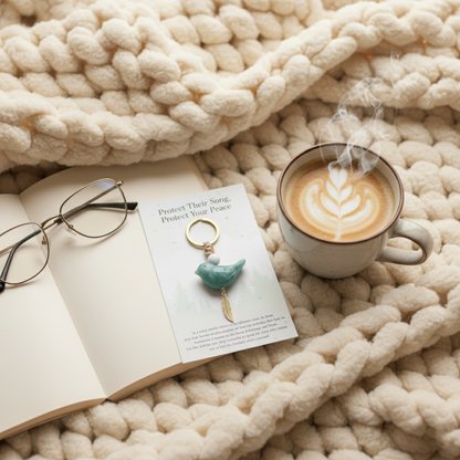 🔥🔥New Year--Song of Nature: Amazonite Bird Keychain for Peace & Courage