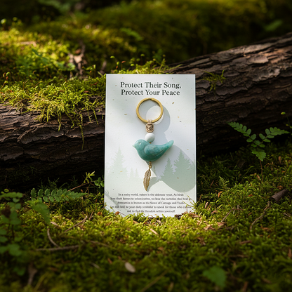 🔥🔥New Year--Song of Nature: Amazonite Bird Keychain for Peace & Courage