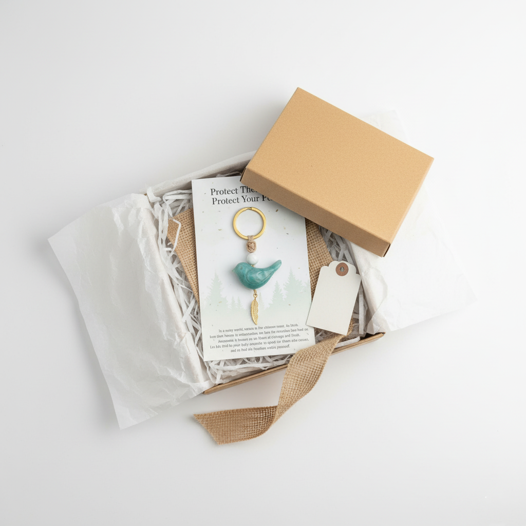 🔥🔥New Year--Song of Nature: Amazonite Bird Keychain for Peace & Courage