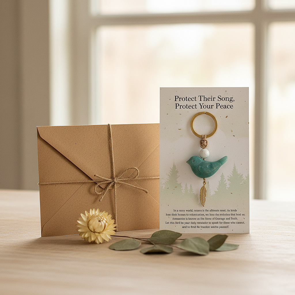 🔥🔥New Year--Song of Nature: Amazonite Bird Keychain for Peace & Courage