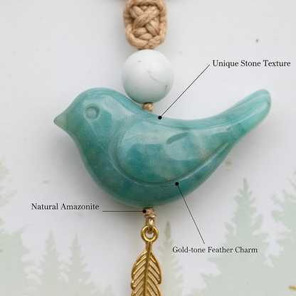 🔥🔥New Year--Song of Nature: Amazonite Bird Keychain for Peace & Courage