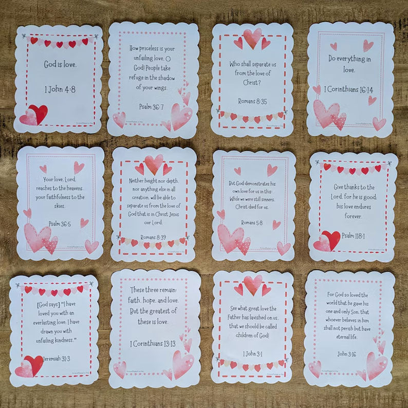 🔥🔥New Year--Christian Valentines Love Scripture Cards