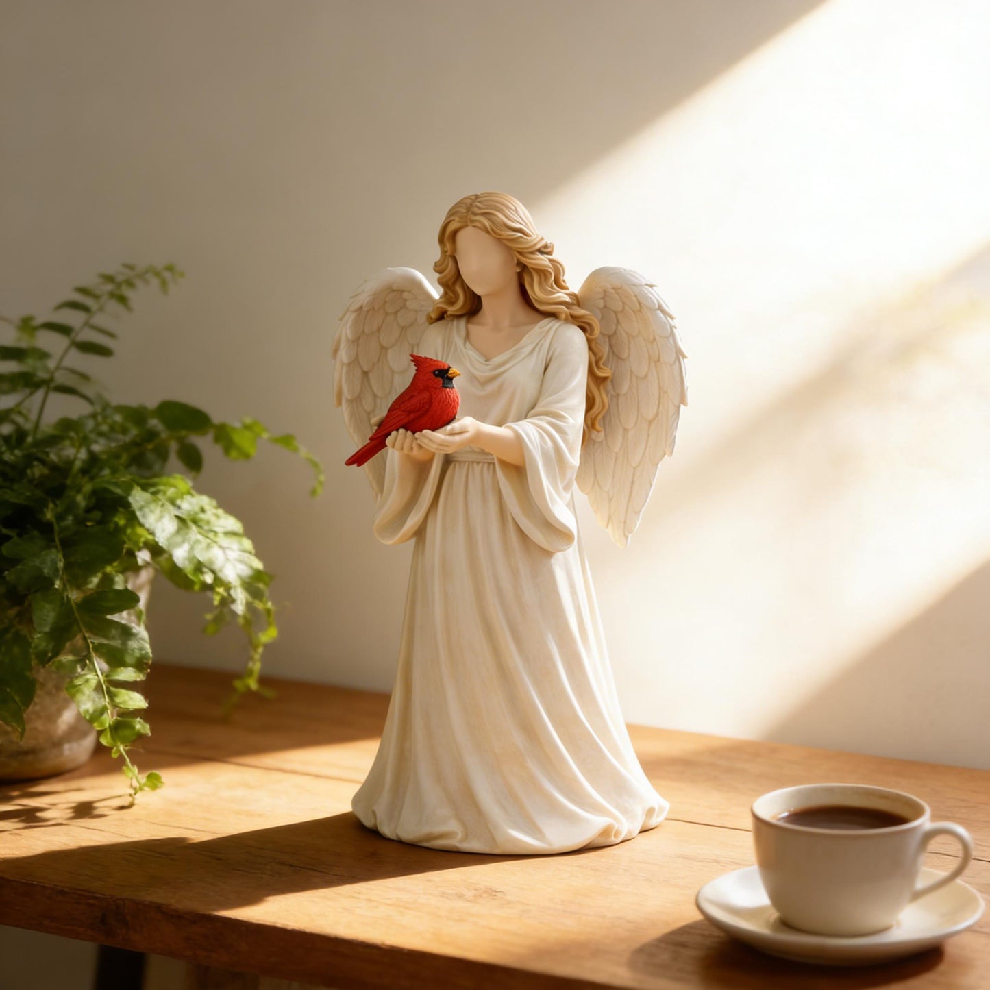 🐦 Handcrafted Cardinal & Angel Memorial Statues – A Symbol of Love, Peace, and Remembrance