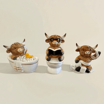 🔥🔥New Year--🐂Highland Cow Bathroom Ornaments