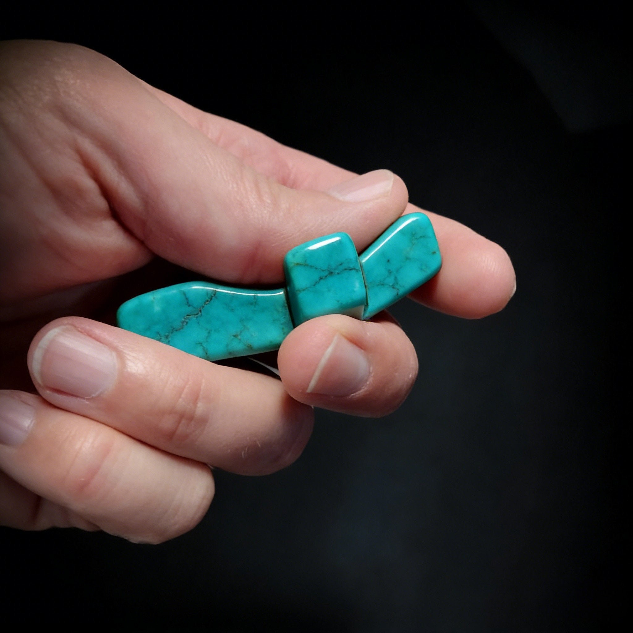 🔥🔥New Year--✝️Natural Turquoise Pocket Cross: Handcrafted for Peace & Serenity❤️