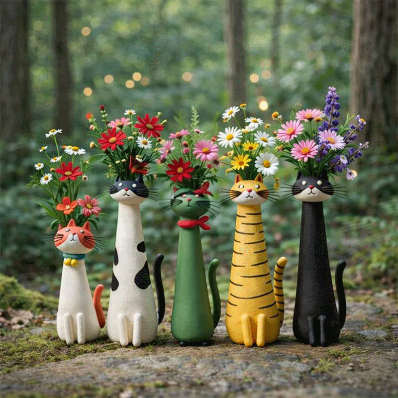 😻2026 Mother's Day Gifts 50% Off--💖🎁Mini Quirky Cat Vase