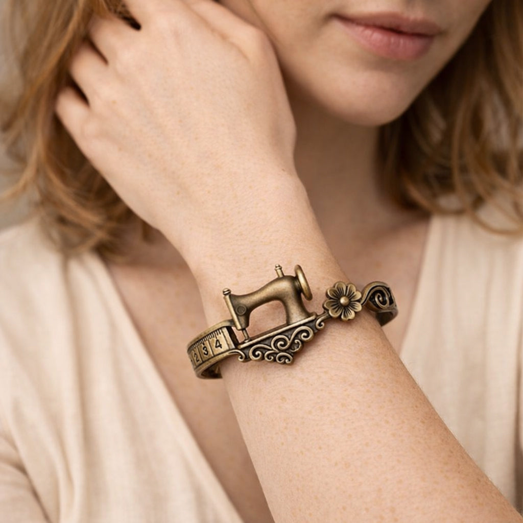 💖🎁2026 Mother's Day Gifts 50% Off--Sewing Machine Bracelet & Ring Set🧵