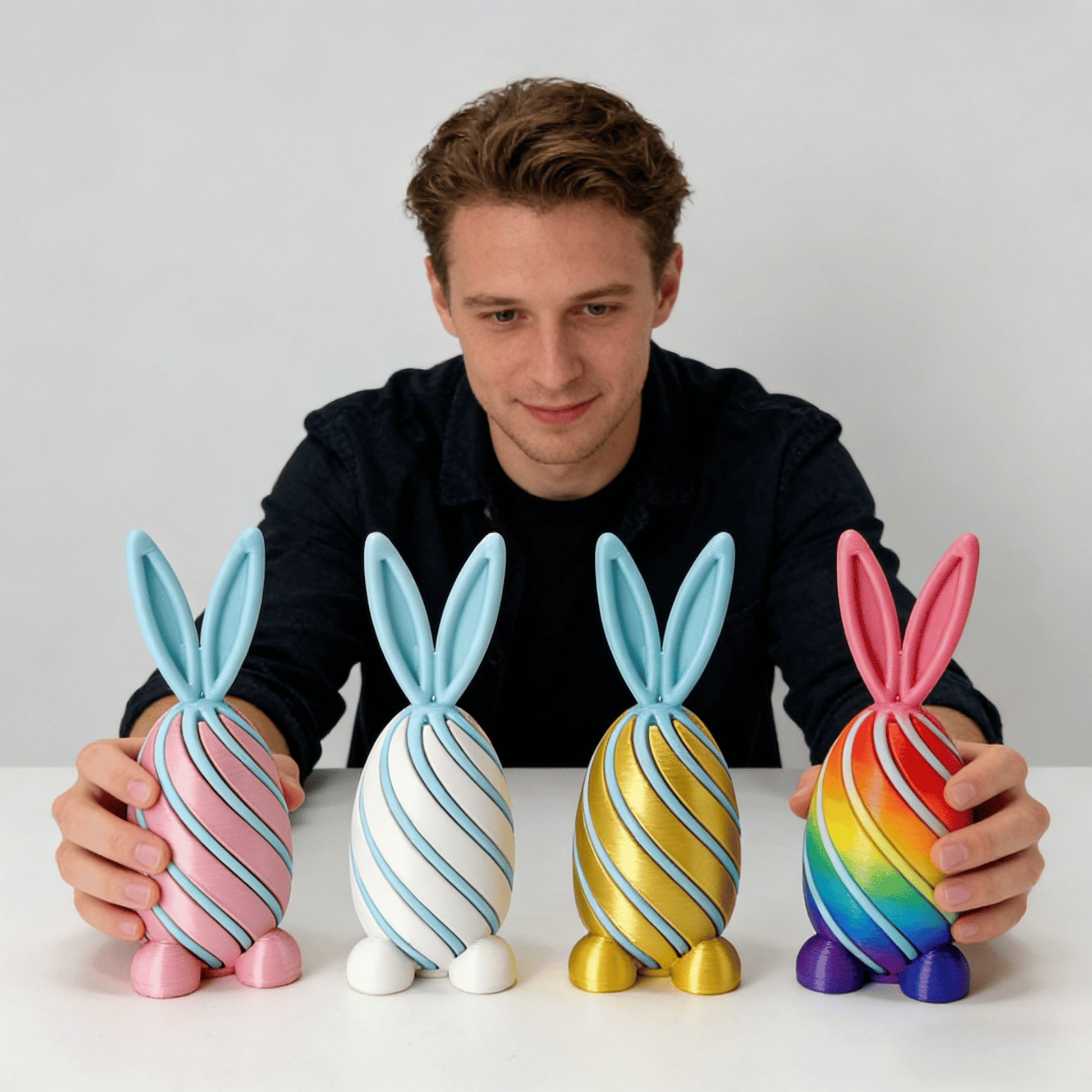 🐰🎁2026 Easter Gifts 50% Off-- 3D Printed Easter Bunny Egg Fun Rotating Toy