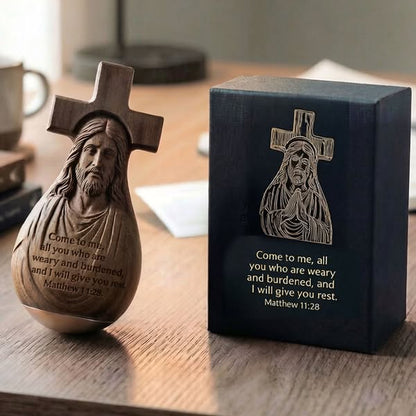 ✝️✝️Proverbs 24:16 – ✨Solid Wood Faithful Roly-Poly Ornament