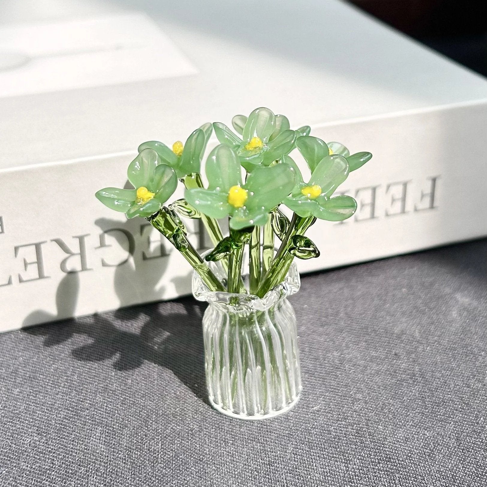 🌸2026 Mother's Day Gifts 50% Off--🎁Mini Glass Flower Ornament Crafts Artificial Flower Floral Figurine