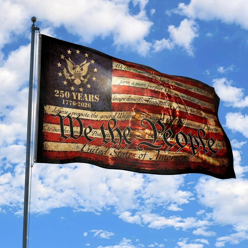 🦅🇺🇸 "We The People" 250th Anniversary Vintage American Flag (1776-2026)