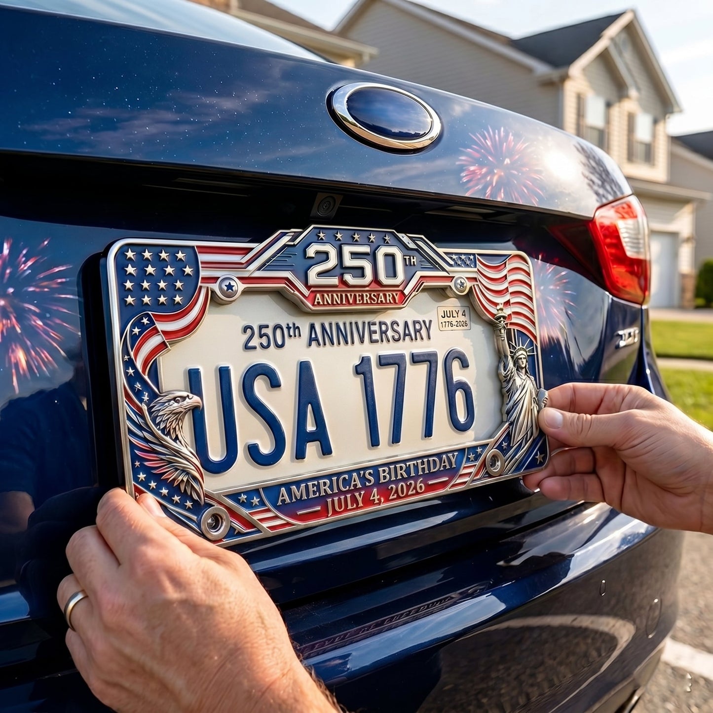 🦅🦅July 4th Gift Hot Sale--250th Anniversary Commemorative License Plate Frame