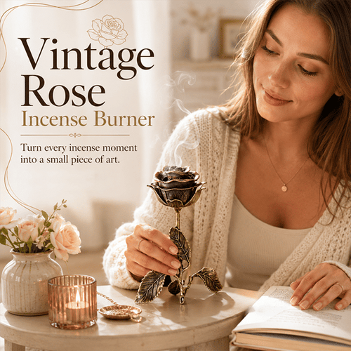 🌹💕 Vintage Rose Incense Burner – A Thoughtful Gift for Meditation & Relaxation Lovers ✨🕯️