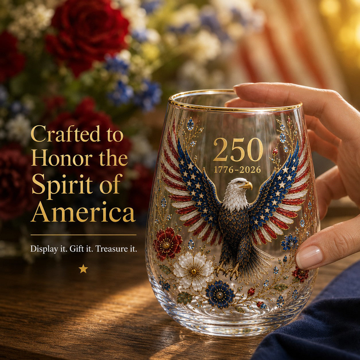 🦅🦅Limited Edition 2026 USA 250 Years of Freedom Eagle Glass