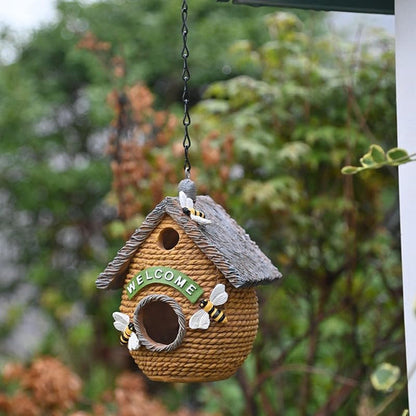 Welcome Home Hanging Birdhouse – Cozy Garden Decor