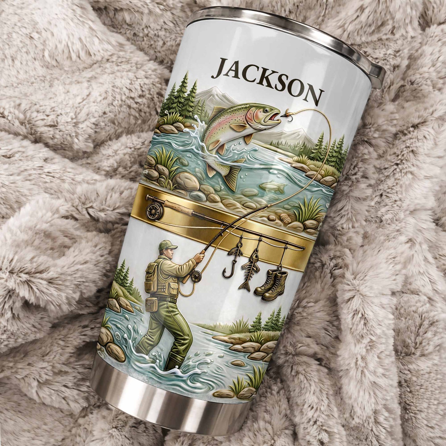 Personalized Fishing Tumbler – “A Peaceful Day on the River”