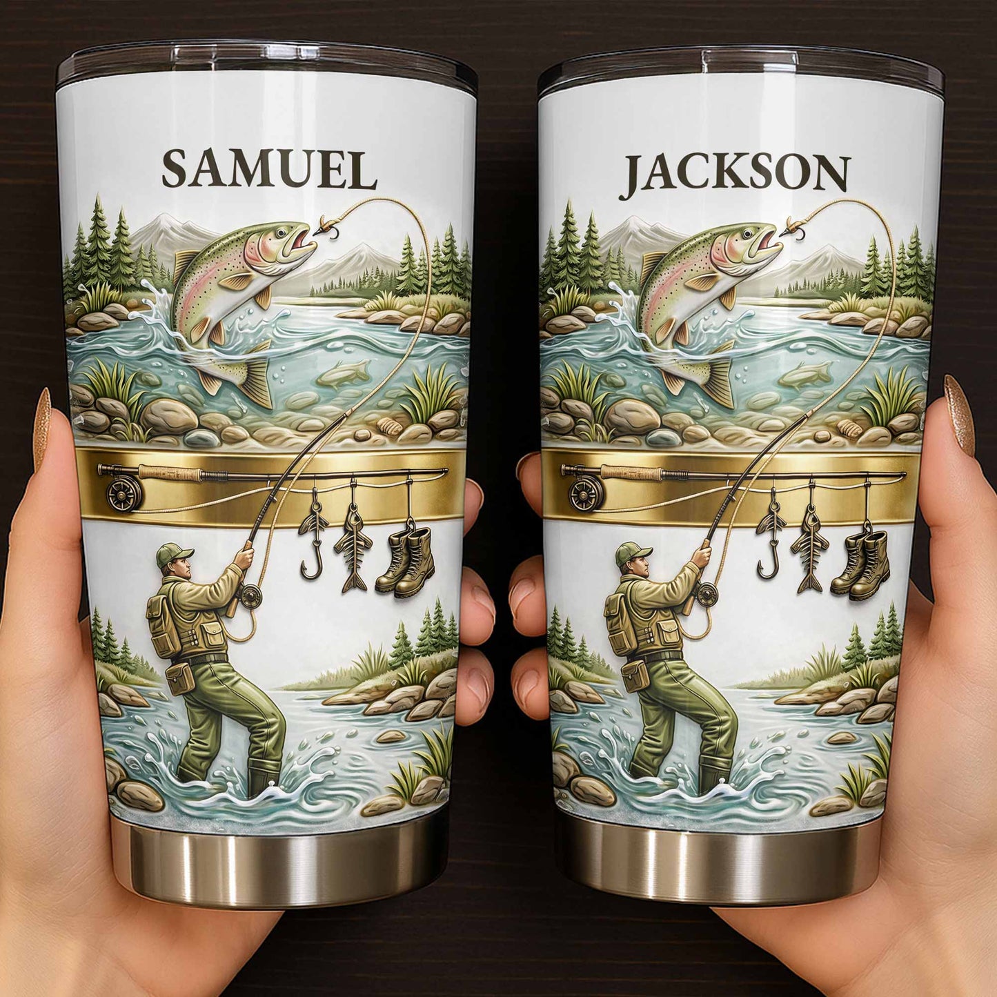Personalized Fishing Tumbler – “A Peaceful Day on the River”