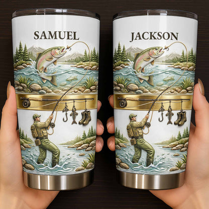 Personalized Fishing Tumbler – “A Peaceful Day on the River”