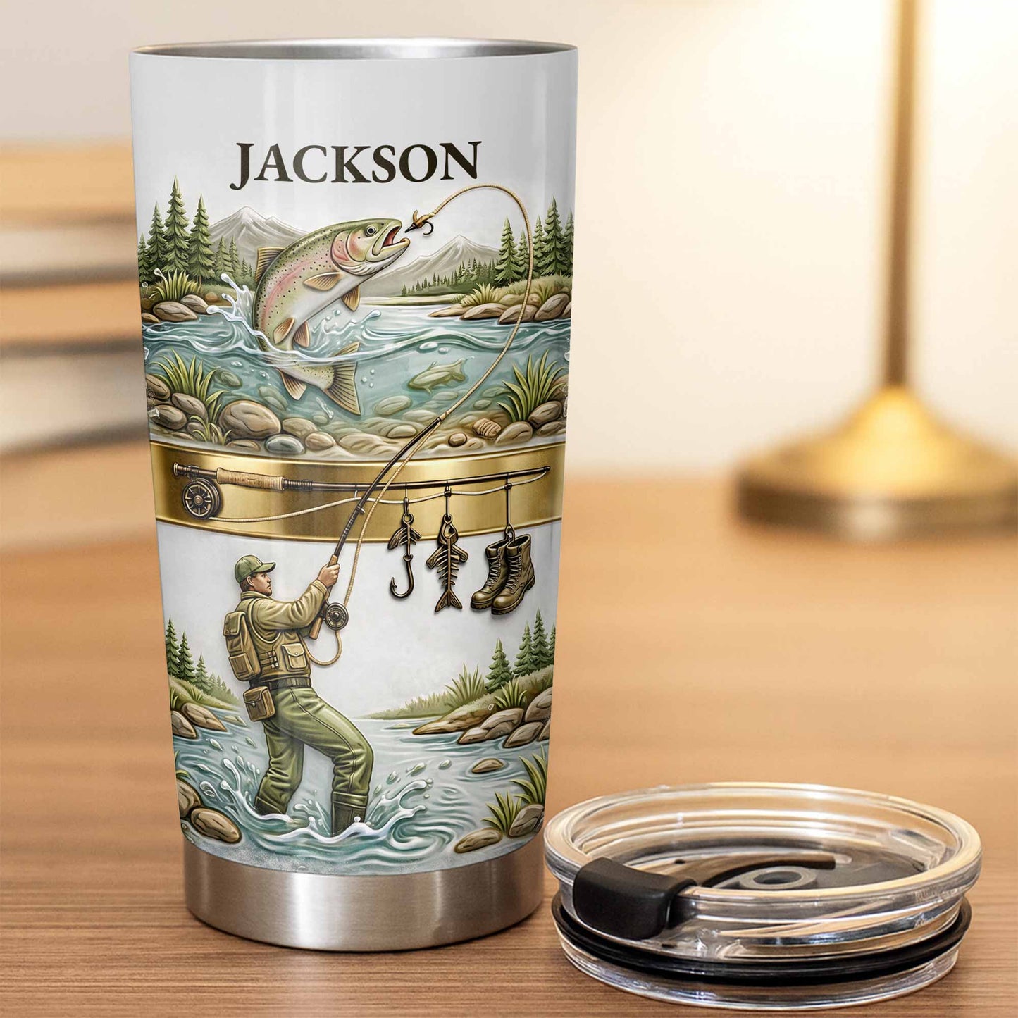 Personalized Fishing Tumbler – “A Peaceful Day on the River”