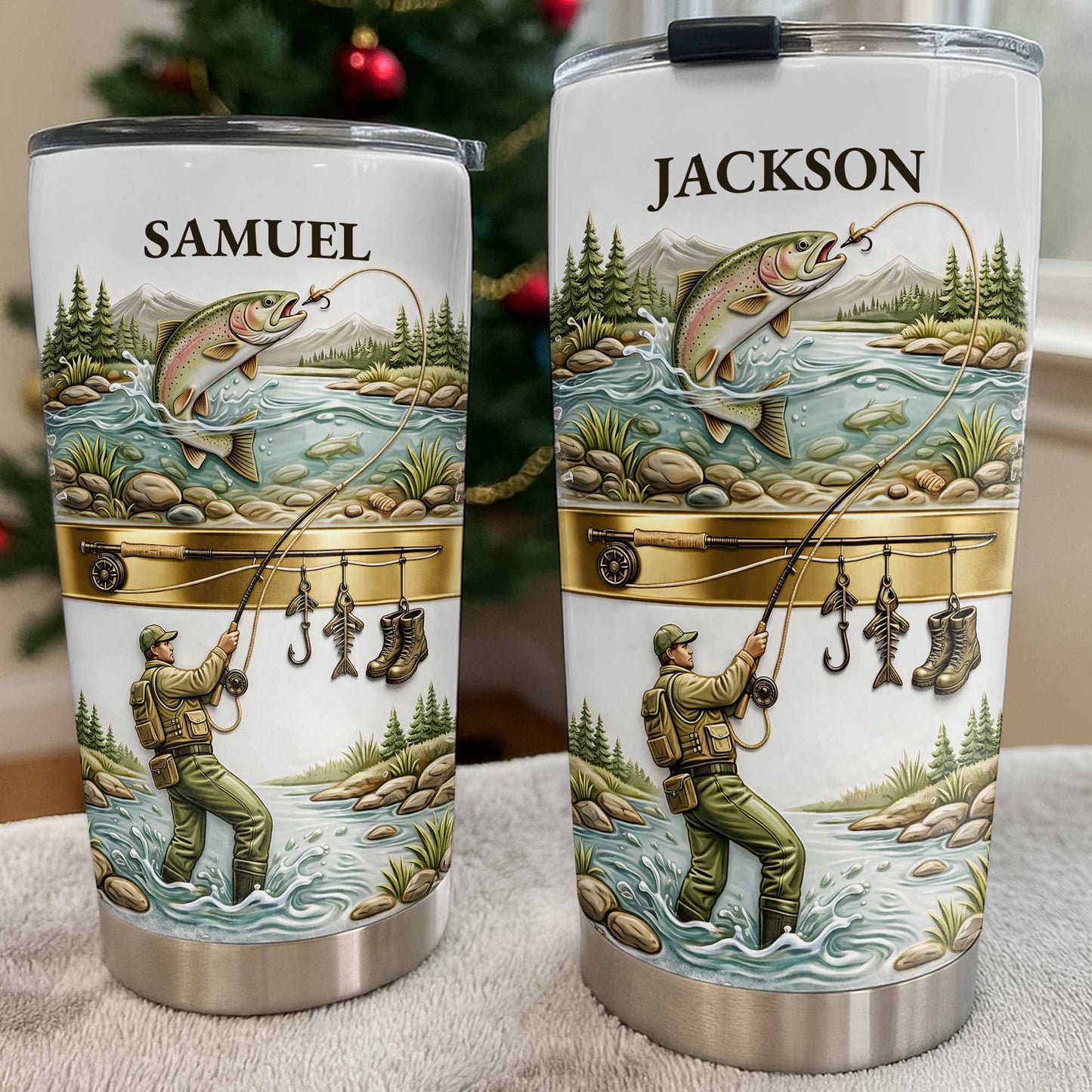 Personalized Fishing Tumbler – “A Peaceful Day on the River”