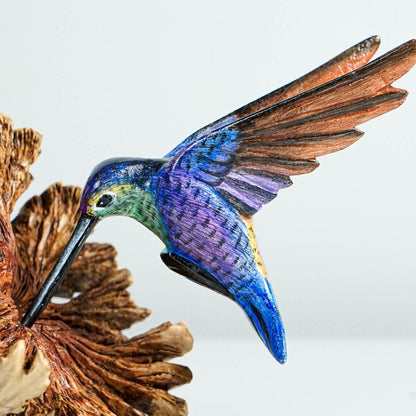 🕊️ Handcrafted Wooden Hummingbird Figurine
