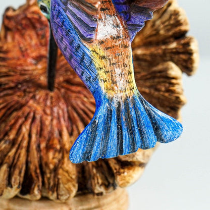 🕊️ Handcrafted Wooden Hummingbird Figurine