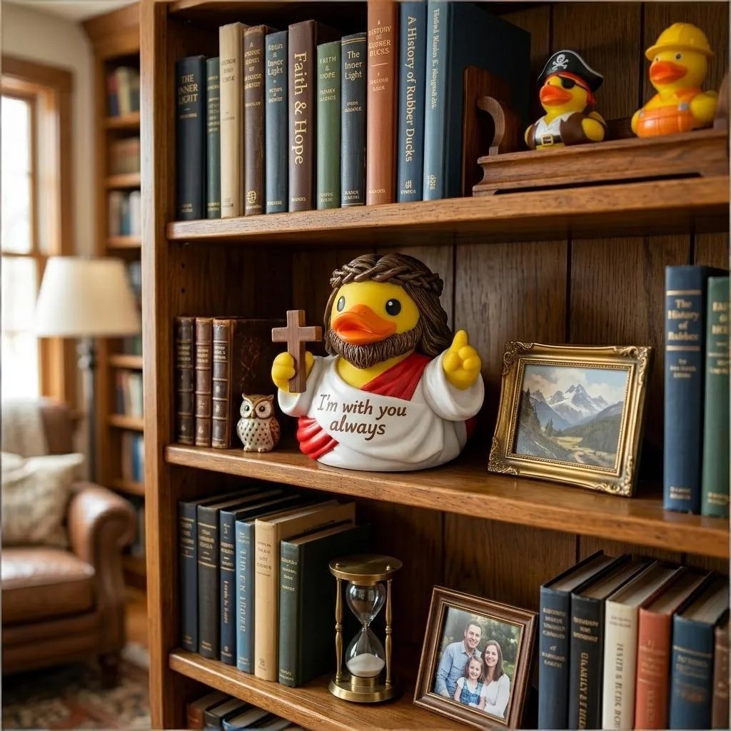 Jesus & Virgin Mary Duck Figurines