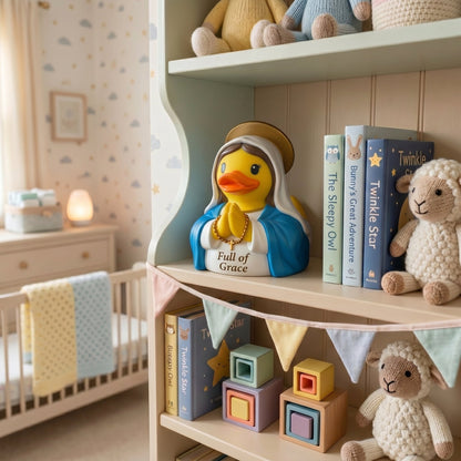 Jesus & Virgin Mary Duck Figurines