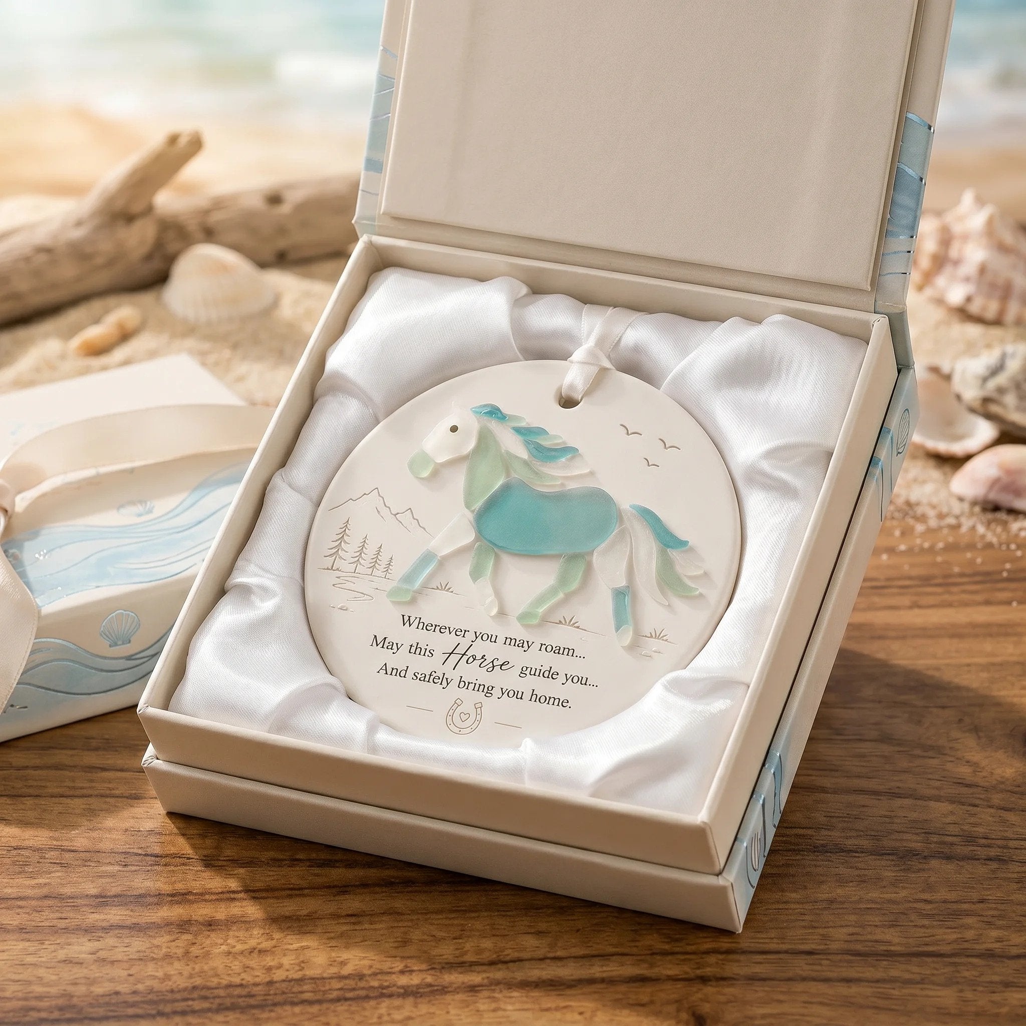 🔥Last Day 50% OFF – 🐎Travel Horse Sea Glass Ornament✨Shaped by Nature & Crafted by Hand!
