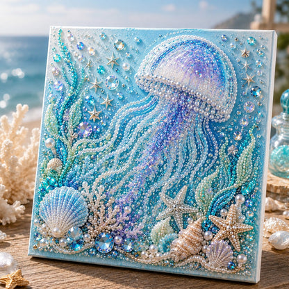 🌊 Ocean-Themed Pearl Art DIY Kit | Coastal-Style Wall Decor 🐚✨