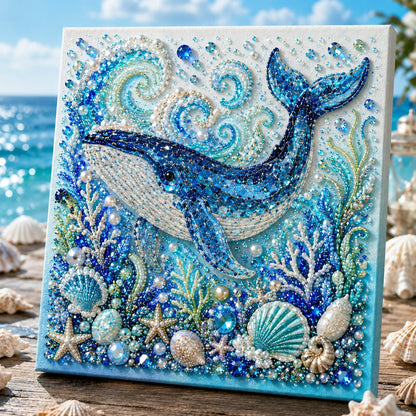 🌊 Ocean-Themed Pearl Art DIY Kit | Coastal-Style Wall Decor 🐚✨