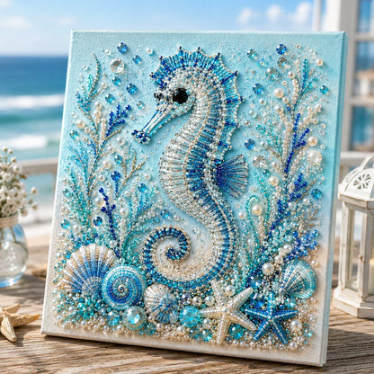 🌊 Ocean-Themed Pearl Art DIY Kit | Coastal-Style Wall Decor 🐚✨