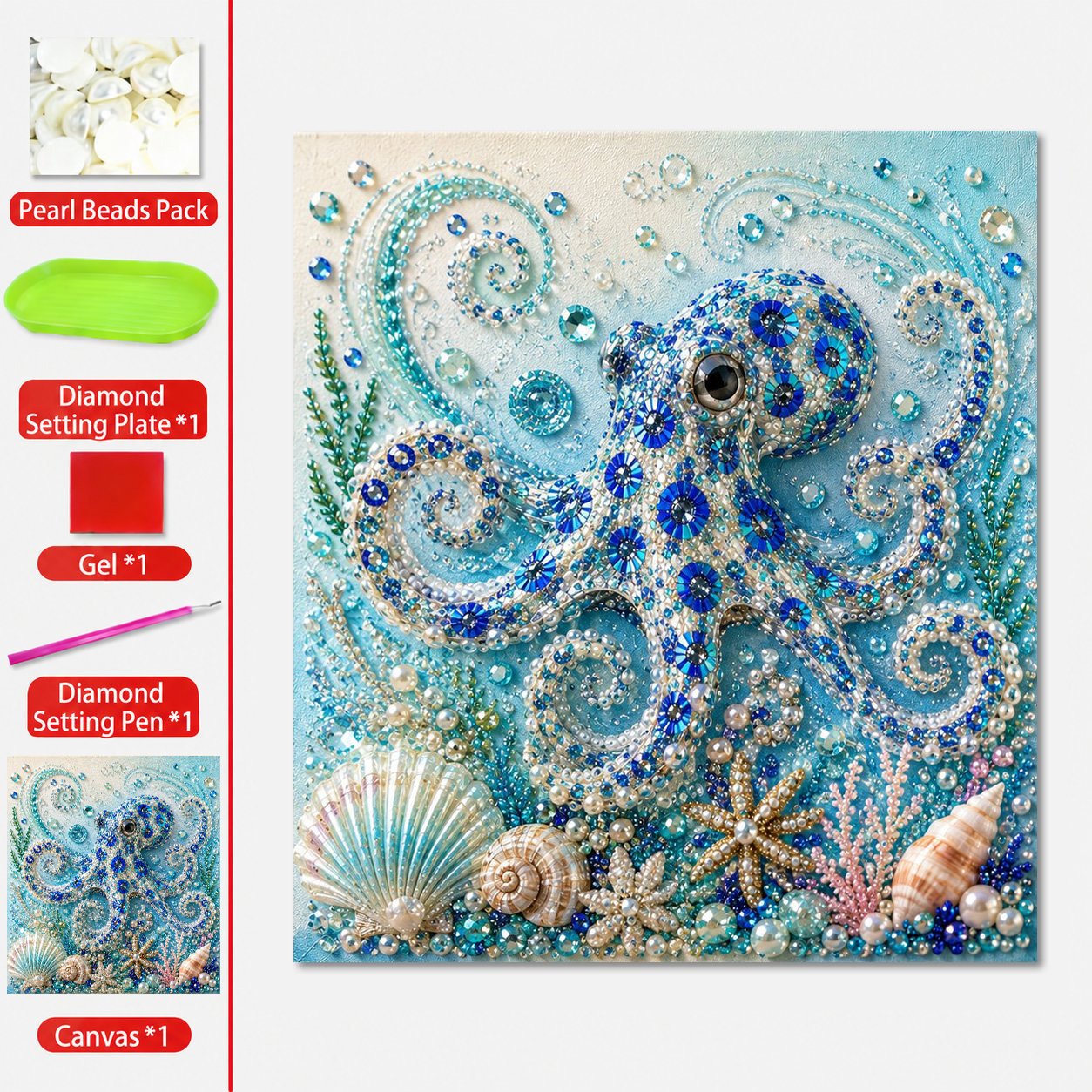 🌊 Ocean-Themed Pearl Art DIY Kit | Coastal-Style Wall Decor 🐚✨