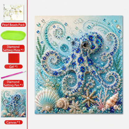 🌊 Ocean-Themed Pearl Art DIY Kit | Coastal-Style Wall Decor 🐚✨