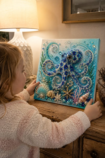 🌊 Ocean-Themed Pearl Art DIY Kit | Coastal-Style Wall Decor 🐚✨